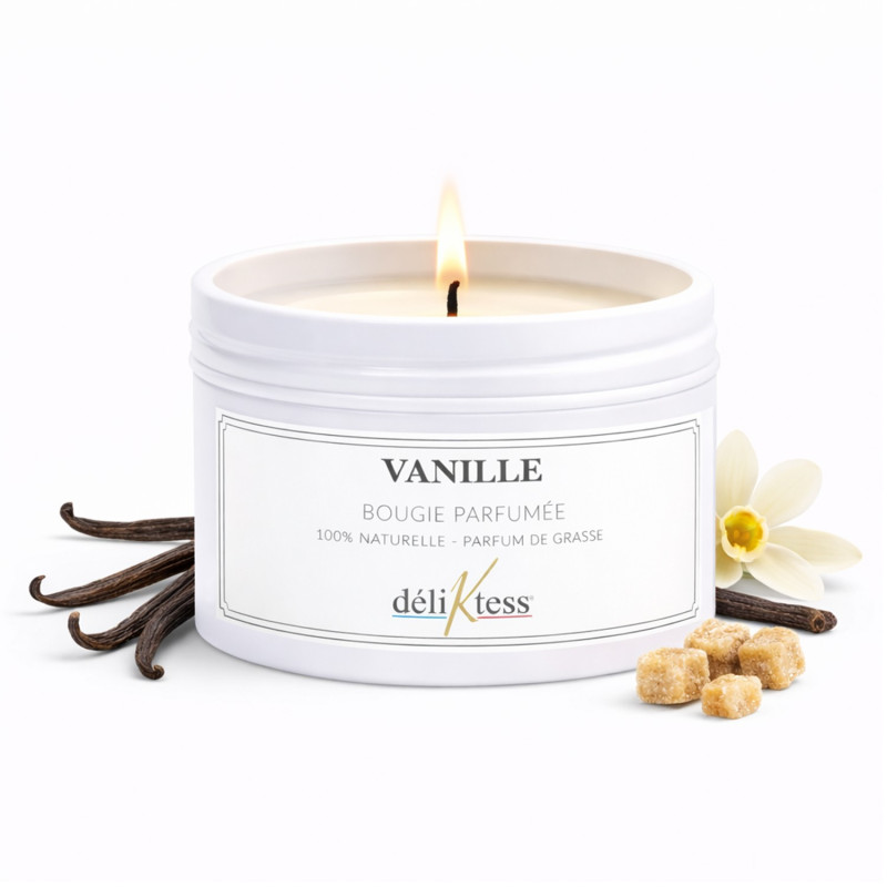 Bougie parfumée à la Vanille 90 gr